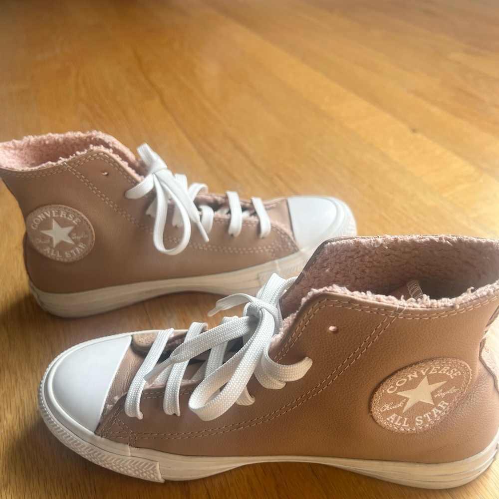 Converse lined high top sneakers